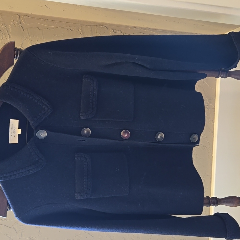Sezane Betty Cardigan Navy Crochet - Size M